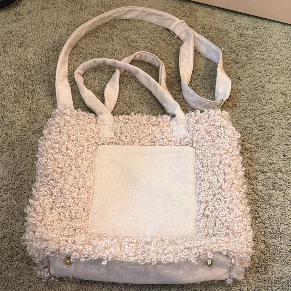 Pink Faux Poodle Fur Laptop Bag - Picture 4 of 8